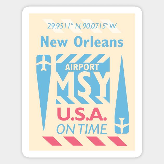 MSY New Orleans airport code design 270921 Sticker by Woohoo